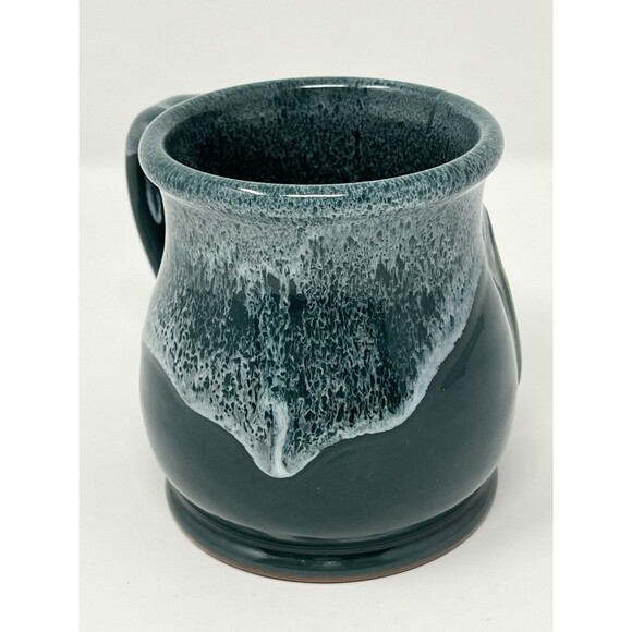 Deneen Pottery Lake Toxaway Greystone Inn NC Drip Green Cup Mug Handthrown USA - Picture 5 of 14